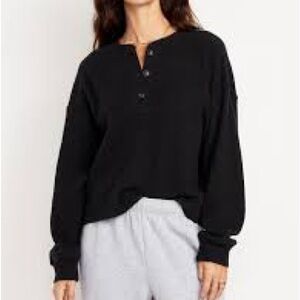 Old Navy Black Waffle Knit top